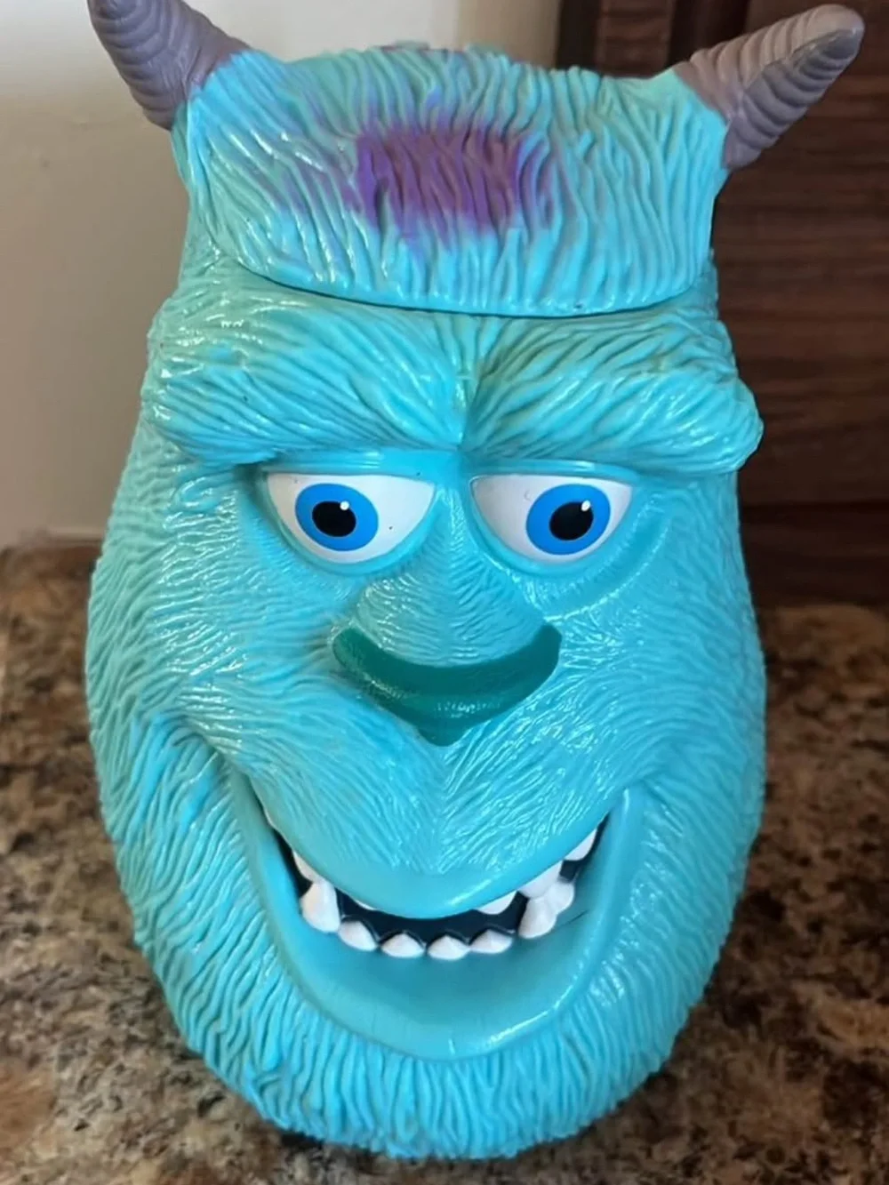 Disney Sulley Bib — Bright Turquoise with Purple and Gray Horns